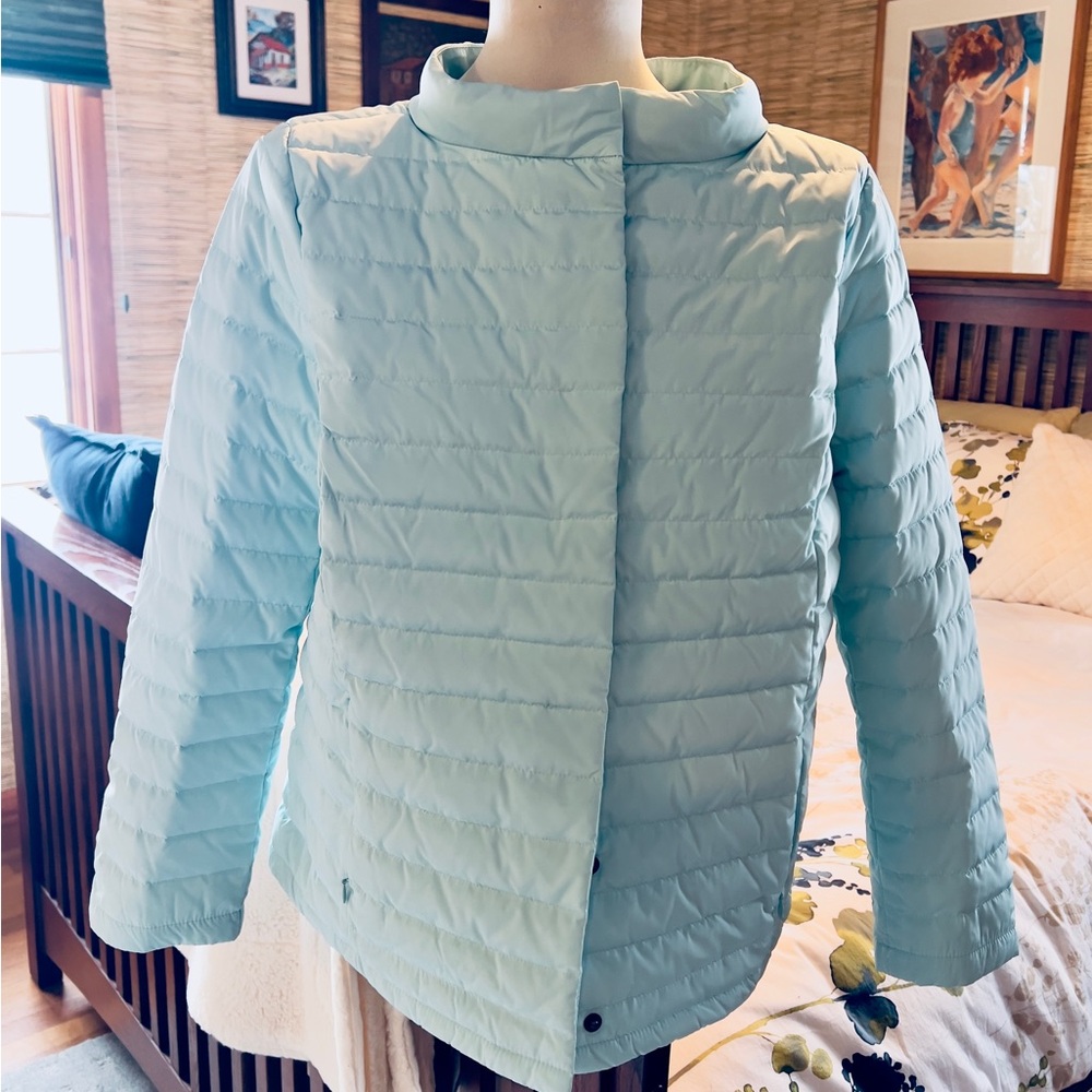 Talbots lightweight down jacket - beautiful turquoise ice blue color, new w tags
